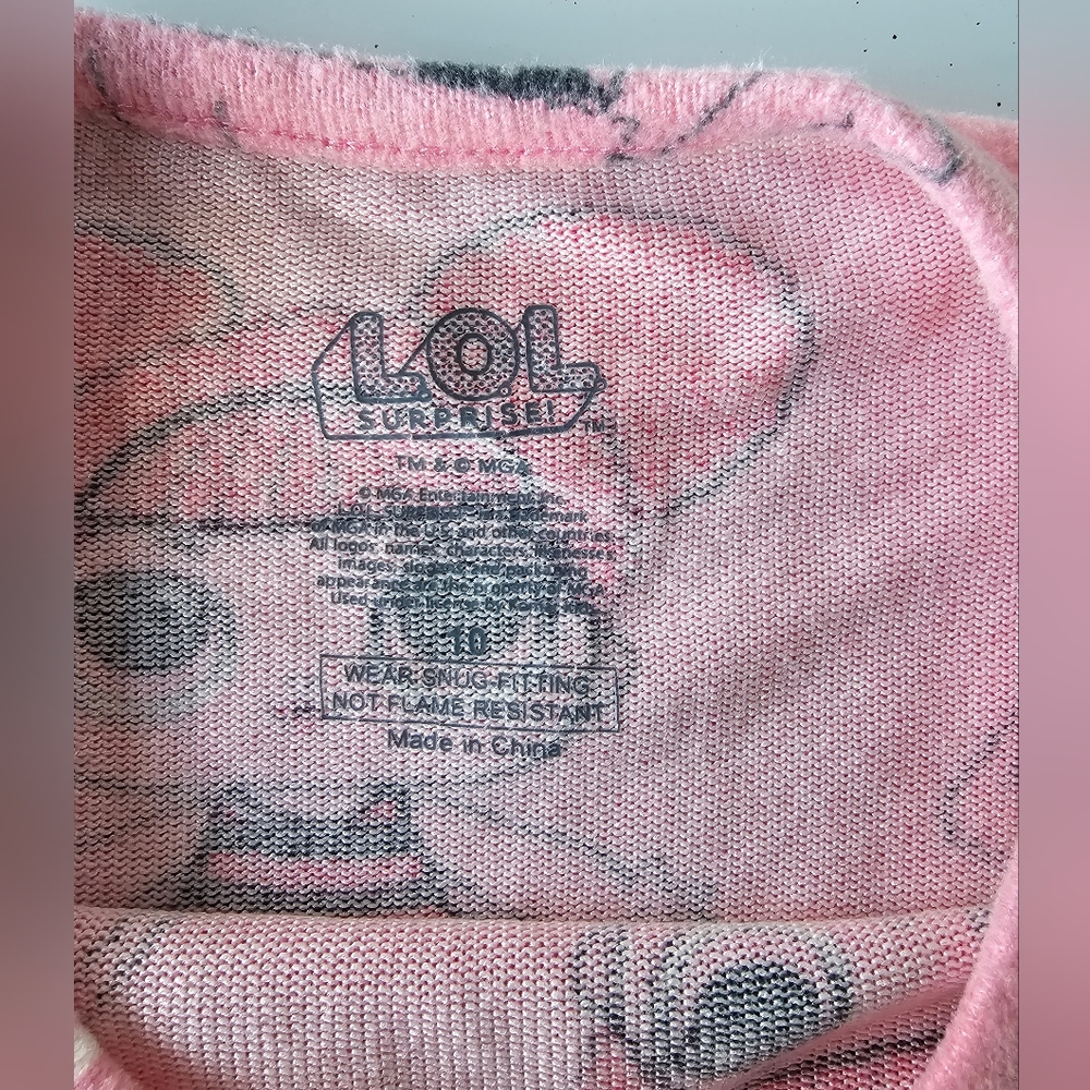 LOL Surprise Pink Pajama Set Size 10 - Picture 5 of 5